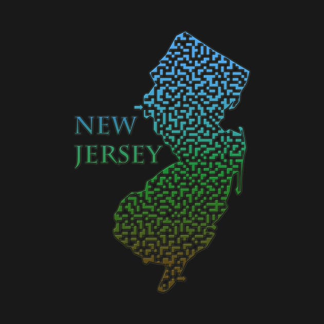 New Jersey State Outline Maze & Labyrinth by gorff