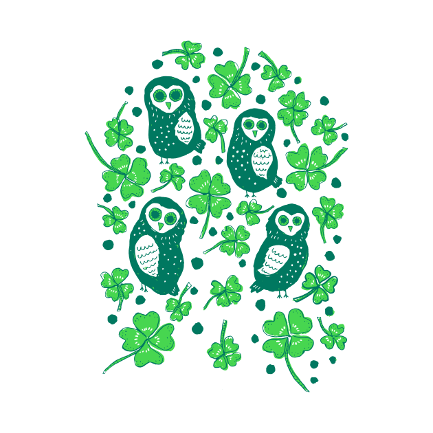 Shamrock Owls by Jacqueline Hurd