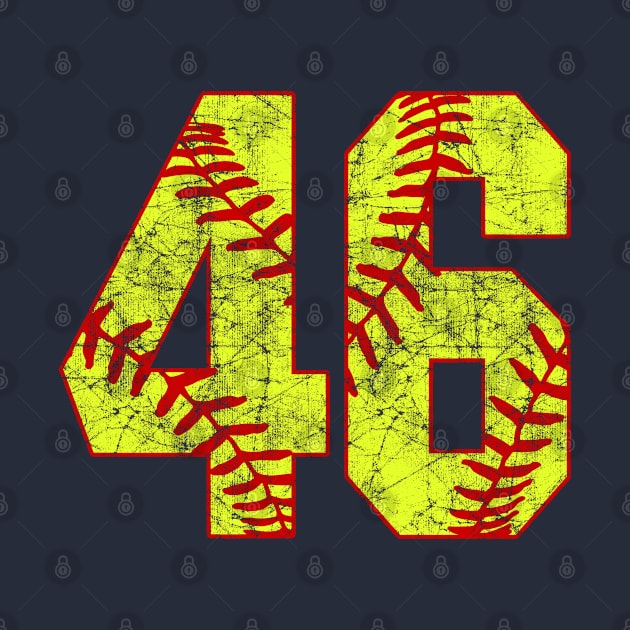 Fastpitch Softball Number 46 #46 Softball Shirt Jersey Uniform Favorite Player Biggest Fan by TeeCreations