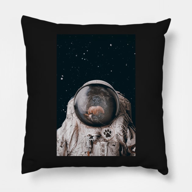 Space Dog Pillow by SeamlessOo