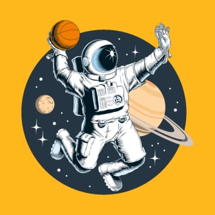 Astronaut Playing Basketball T-Shirt