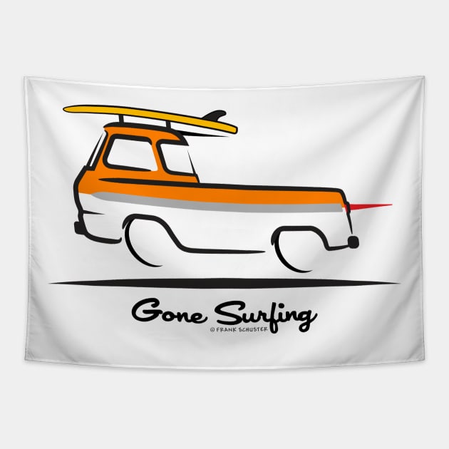 1961 Ford Econoline Pickup Truck Gone Surfing Tapestry by PauHanaDesign