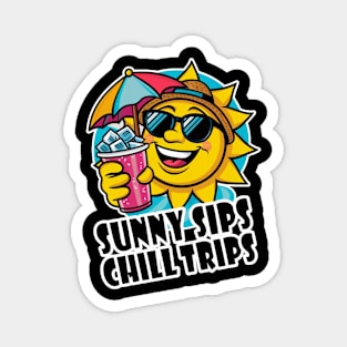 Sunshine Vibes: Stylish summer Sun Enjoying chill Day Magnet