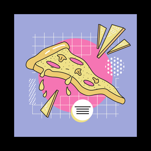 Retro Slice Of Pizza by waltzart