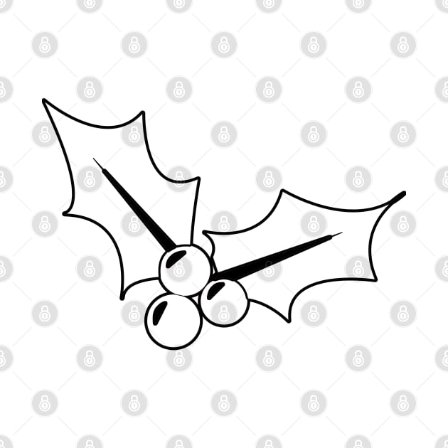 Christmas Mistletoe - Black and White 4 by art-by-shadab