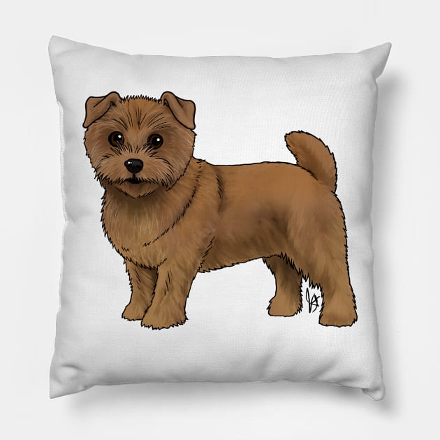 Dog - Norfolk Terrier - Red Pillow by Jen's Dogs Custom Gifts and Designs