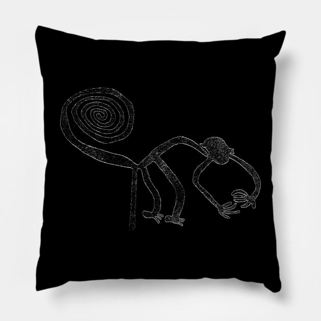 Nazca Lines, Monkey, Pre Columbian, Peru Pillow by StabbedHeart