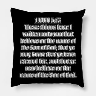 1 John 5:13 Bible Verse (KJV) Pillow