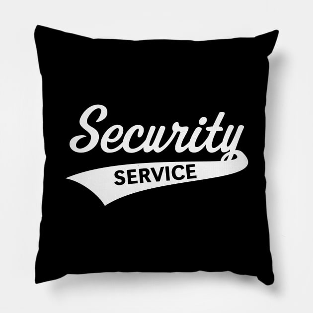 Security Service Lettering (Team / White) Pillow by MrFaulbaum