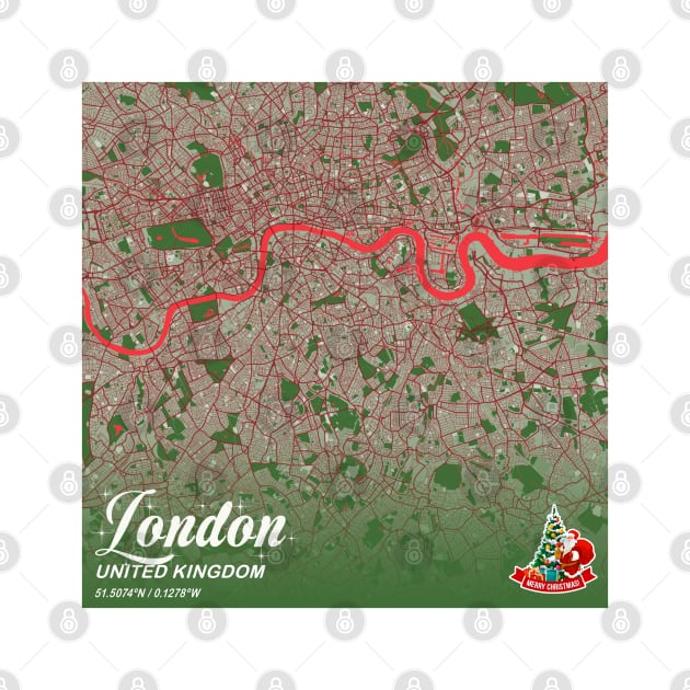 London - United Kingdom Christmas Map by tienstencil