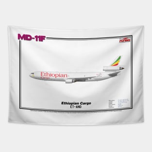 McDonnell Douglas MD-11F - Ethiopian Cargo (Art Print) Tapestry