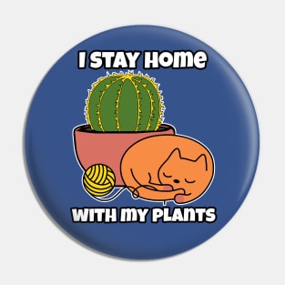 Golden Ball Succulent and Sleepy Cat Stay Home with plants Pin