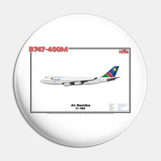 Boeing B747-400M - Air Namibia (Art Print) Pin