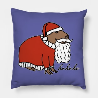 Christmas Capybara Santa Claus says Ho Ho Ho Pillow