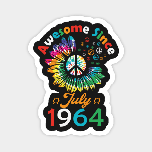 Funny Birthday Quote, Awesome Since July 1964, Retro Birthday Magnet