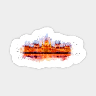 Budapest Parliament watercolor painting Magnet