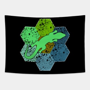 Retro Lizard Flower Tapestry