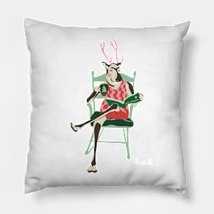 Hipster Christmas Reindeer Pillow