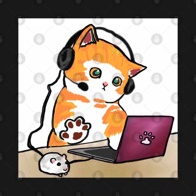 Work from home cat by Art by Ergate