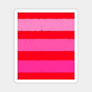 Wide Pink and Red Stripes Clashing Colours Magnet