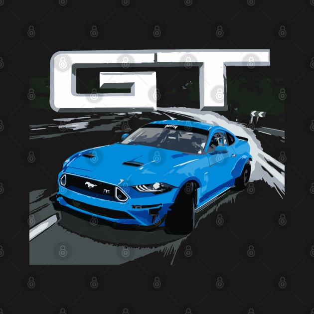 GT Mustang Grabber Blue Drift Burn Out by cowtown_cowboy