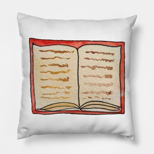 Book Watercolor Seamless Pattern Pillow by Ala Lopatniov