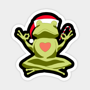 Santa Christmas Holiday Frog Meditating Magnet