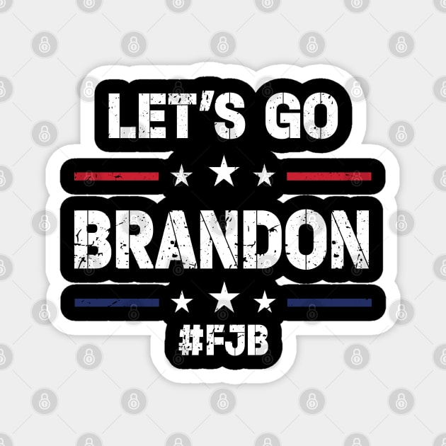 Lets Go Brandon American Flag Impeach Biden Magnet by Charaf Eddine
