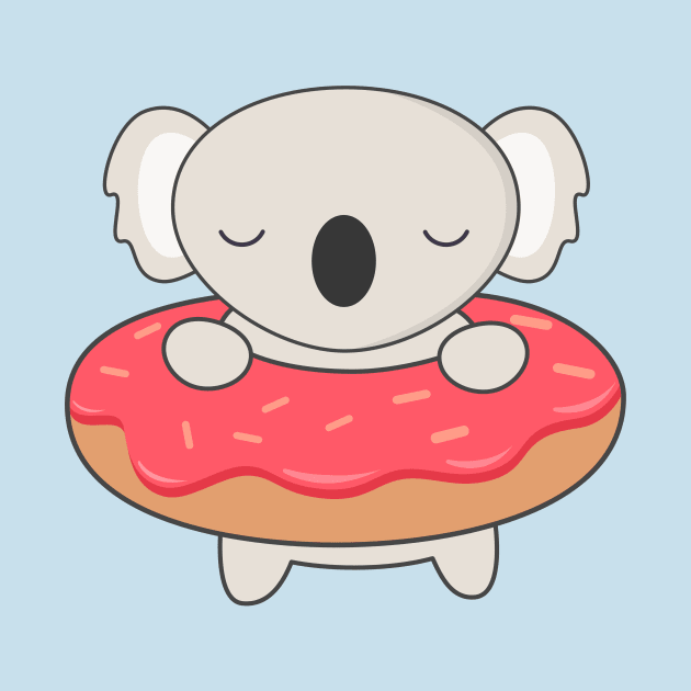 Kawaii Cute Koala With Donut by happinessinatee