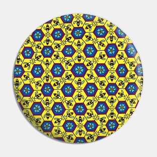 Honeycomb and Bees Yellow Palette Pin