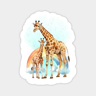 Father Baby Giraffe Magnet