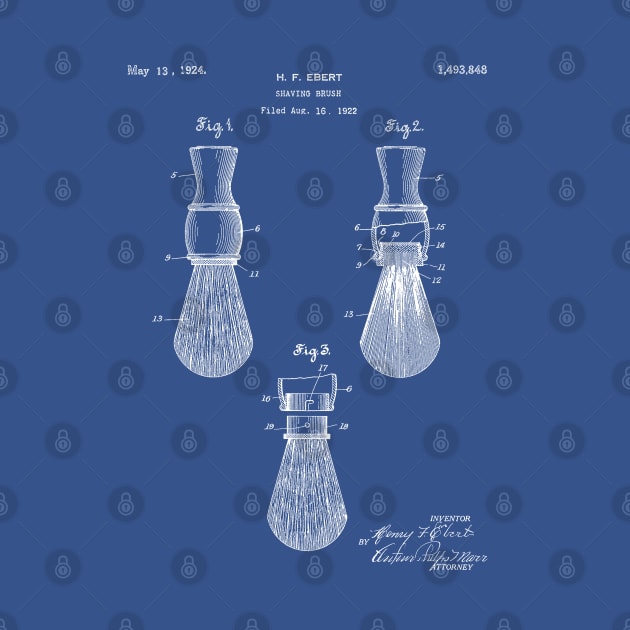 Shaving Brush Patent - Barber Stylist Barber Shop Art - Blueprint by patentpress