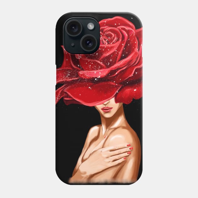 Girl with beautiful flowers instead of a head. Phone Case by Olena Tyshchenko