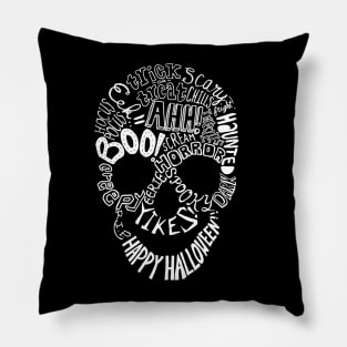 Halloween Skull Words Pillow