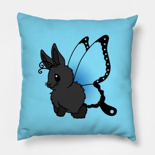 Blue Bunny Butterfly Pillow