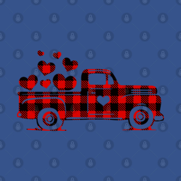 Discover Valentines Buffalo Plaid Truck Shirt, Valentine's Day Shirt, Heart Shirt, Cute Valentine Shirt, Valentines Day Gift, Gift for Her, Heart - Buffalo Plaid Truck - T-Shirt