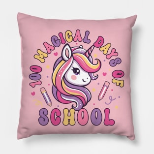 100 Days Of School 100 Magical Days Of School Cute Unicorn Pillow