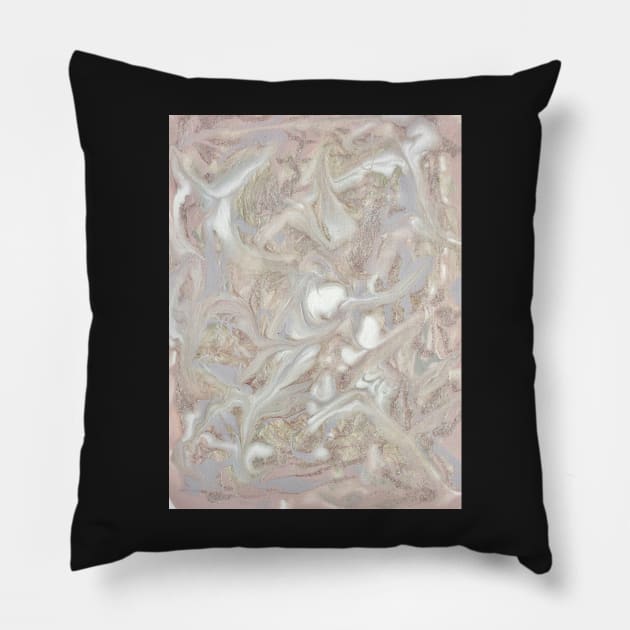 GREY PINK GOLD GLITTER MARBLE ABSTRACT DESIGN Pillow by jacquline8689