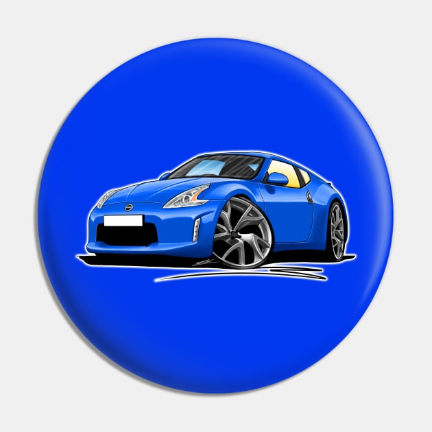 Nissan 370z Blue Car Caricature Pin by y30man5