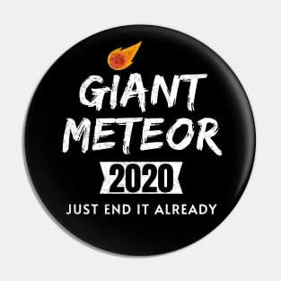 Giant Meteor 2020, Just End It Already, 2020 Election for The American President Funny Pin