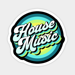 HOUSE MUSIC  - drop shadow target (blue/lime) Magnet