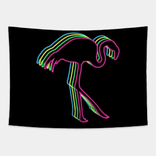 Flamingo 80s Neon Tapestry