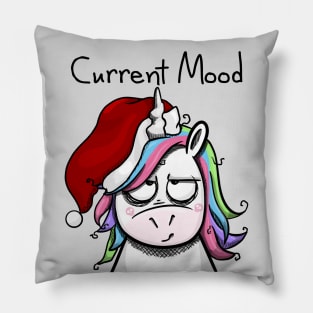 Christmas Unicorn in Quite a Mood - Light Pillow