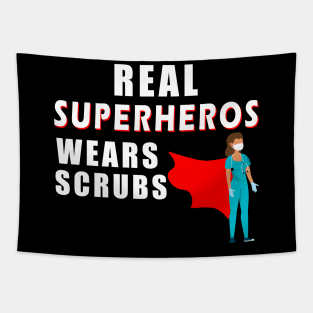 Real superheros wears scrubs Tapestry