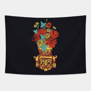 Aztec Flower art unusual Design Tapestry