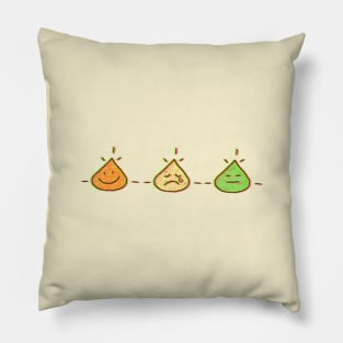 happy sad melon Pillow