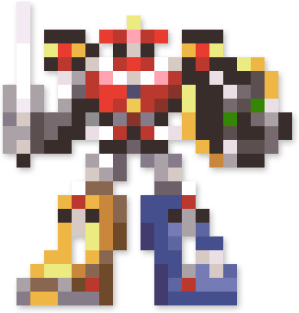 Dino Megazord low-res pixelart Magnet