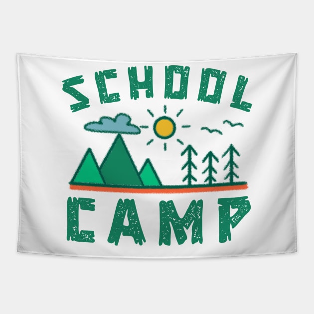 School Camp Field Day 2024 Summer Break Vacation Trip Tapestry by AE Desings Digital