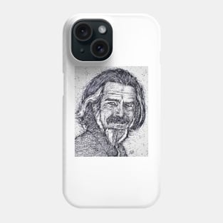 ALAN WATTS - ink portrait .1 Phone Case