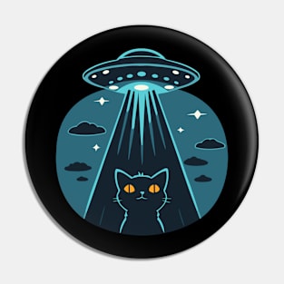 Funny UFO with Cat Pin